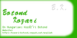 botond kozari business card